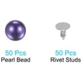 thumbnail image 3 of REGALWOVEN Pearl Rivet Studs Kit Rivets Pearls Buttons DIY Vase Fillers Wedding Decoration Blue Purple, 3 of 6