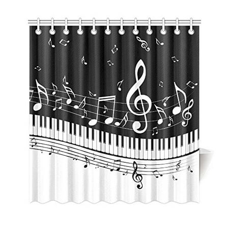 Bpbop Black And White Shower Curtain Piano Keys Music Notes Polyester Fabric Bathroom Sets 66x72 Inches Bpbop Black And White Shower Curtain Piano Keys Music Notes Polyester Fabric Bathroom Sets 66x72 Inches
