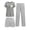 Gray Stripes, variant on Avidlove Maternity Nursing Pajamas Set 3 Piece Short Sleeve Postpartum Breastfeeding Top Pregnancy Shorts and Long Pants
