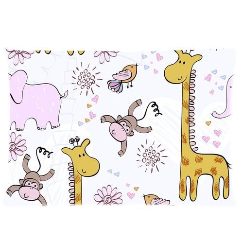 ABPHQTO Bebés Mano Dibujar Patrón sin costuras con animales Funda de almohada 50x75 cm Impresión de dos lados