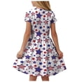 thumbnail image 6 of Gubotare American Flag Dress July 4th Girls'Short Sleeve Everyday Dresses Plain Sundress ( Red,Size 5-6 Years), 6 of 6