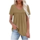 thumbnail image 3 of Ropa de estar por casa,Blusa plisada informal con cuello en V para mujer, manga corta, poliéster, ligera y cómoda, ideal para usar en casa, sopatenor, 3 of 9