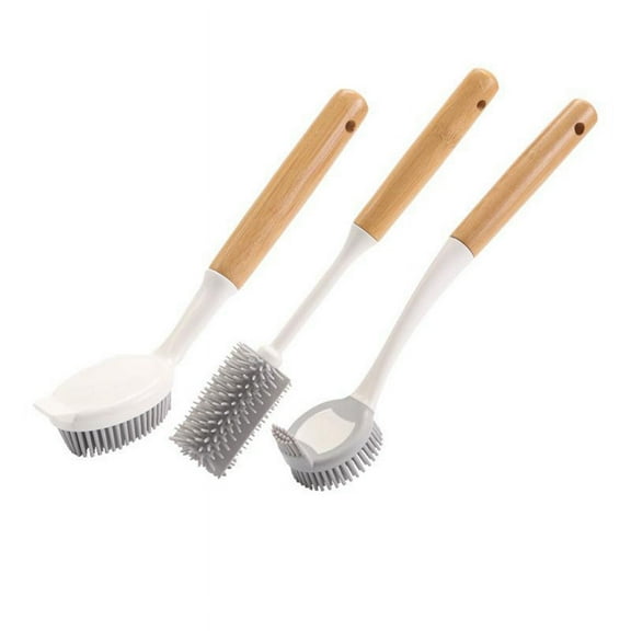 Dish Brush with Handle Dish Scrubber Pan Brush, Dishwashing Cleaning