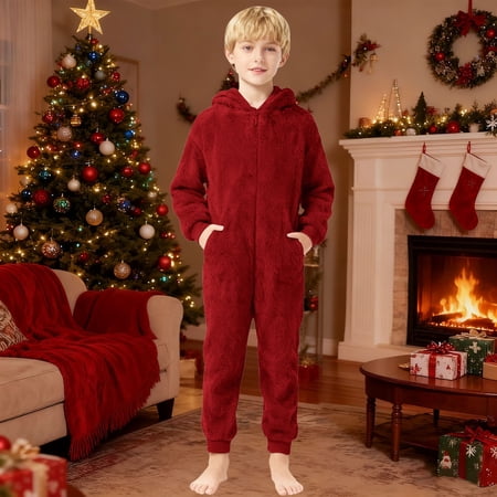 MEZZALL Warm Cozy Fuzzy Romper Jumpsuit Toddler Boys Girls Soft Onesie With Grip Soles For Indoor Outdoor Comfort Easy Dressing Comfort Long Sleeve O-Neck Spring Child One-Pieces