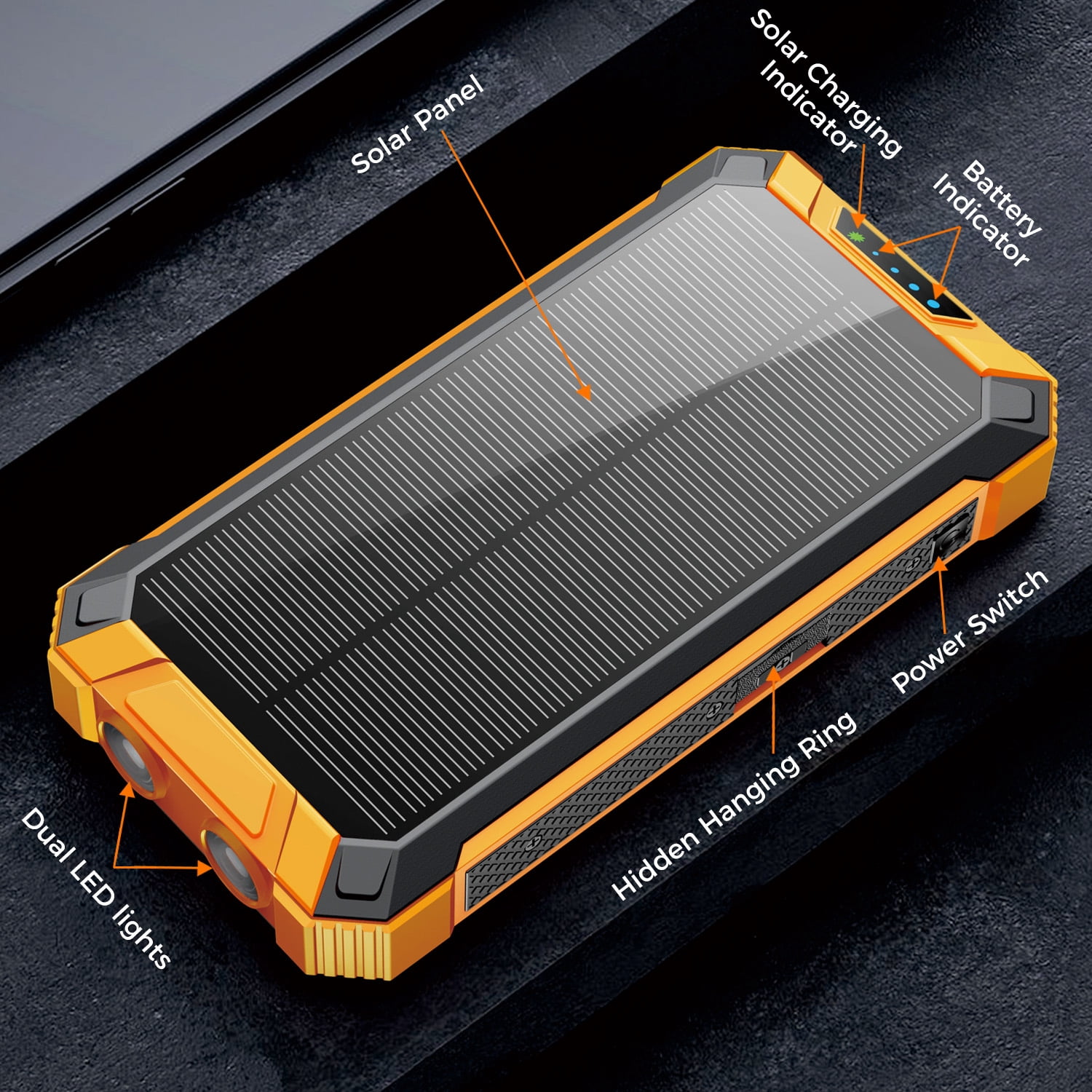 Batterie Solaire Externe 200000mAh - Ultra Grande Capacité - Portable Avec Lanière - Neuve