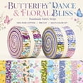 thumbnail image 2 of iMzoon 84 Pcs Butterfly Quilting Fabric Roll 2.56" Fabric Squares Jelly Patchwork Precut Strips Bundles for Holiday Materials Craft DIY Sewing Cloths, 2 of 20