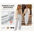 thumbnail image 2 of TEMOFON Fleece Lined Cargo Sweatpants for Women High Waist Drawstring Wide Leg Straight Leg Thermal Joggers Loose Warm Athletic Lounge Pants with Side Cargo Pockets, 2 of 8