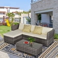 thumbnail image 5 of Superjoe 5 Pcs Outdoor Patio Furniture Set All-Weather Sectional Patio Sofa Set Wicker Conversation Set with Ottoman,Gray, 5 of 10