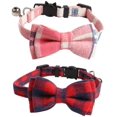 thumbnail image 1 of LAICAIW 2 Colliers pour Chats, avec Nœud Papillon Détachable Réglable et Clochette Argentée, pour Cou de Petits Chiens et Chats 7.8 Pouces-10.2 Pouces, 1 of 7
