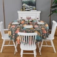 thumbnail image 2 of Colorful Princess Castle Pattern Round Tablecloth 60"x60",Wrinkle Wipeable Table Cloth for Kitchen Dining Room Picnic Patio Party, 2 of 6