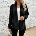 thumbnail image 2 of SMihono Women's Irregular Hem Fashion Long Sleeve Cardigan Solid Loose Long Coat Plus Size Open Front Cardigan for Women Trendy 2024 Black 4, 2 of 5