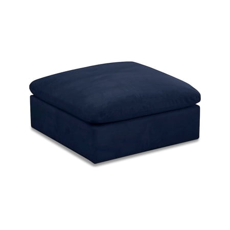 Meridian Furniture Cozy Navy Velvet Modular Ottoman