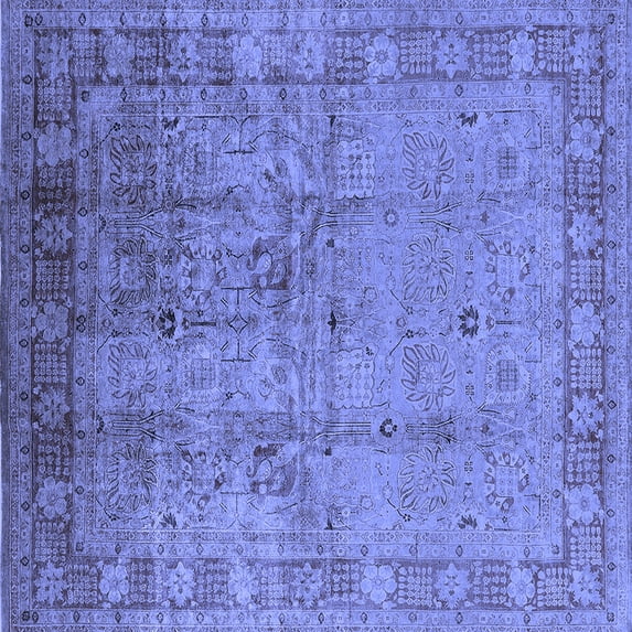 Ahgly Company Indoor Square Oriental Blue Industrial Area Rugs, 5' Square