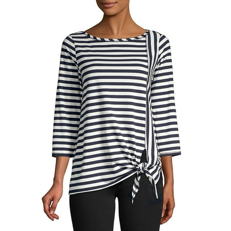 - Striped Tie-Hem Top