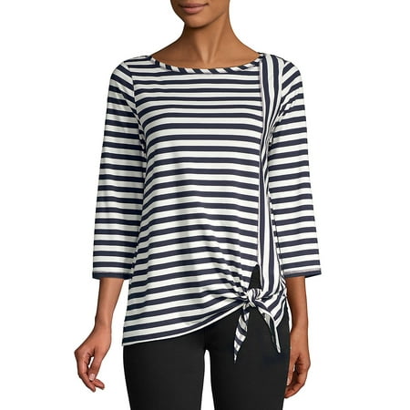 Striped Tie-Hem Top