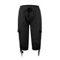 thumbnail image 4 of XuJwPNcy Shorts for Women Knee Length Drawstring Short Pants Athletic Travel Hiking Cargo Shorts with Pockets, 4 of 4