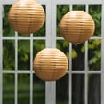 thumbnail image 3 of Round Paper Lanterns - Set of 5 (Metallic Gold), 3 of 5