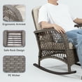 thumbnail image 6 of MeetLeisure Patio Wicker Outdoor Lounge Rocking Chair with Cushion(Set of 2), Beige, 6 of 8