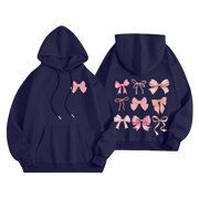 WTXUE Hoodies Pullover Graphic Sweatshirts Sweatshirt for Women Trendy Hoodie Long Sleeve Preppy Clothes Casual Lightweight Womens Hoodies Pullover Soft Sweaters Sweaters Soft Sweaters Navy L