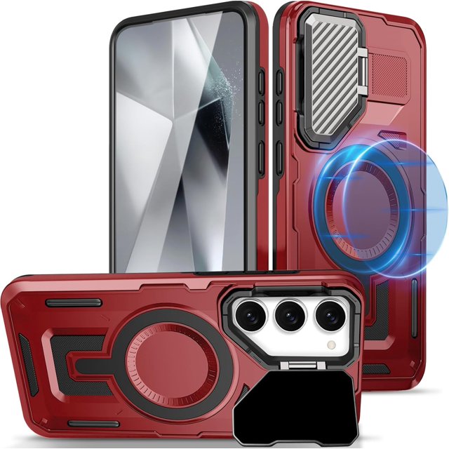 MYKOMI Case for Samsung Galaxy S25 with Kickstand, Compatible with MagSafe, Premium Metal Camera Cover Case for Samsung S25, Military-Grade Protection Magnetic Phone Case for Galaxy S25