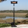 Fire Sense Black Powder Coated Steel Telescoping Offset Pole Mounted Infrared Patio Heater