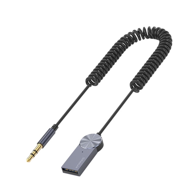 Sidaley Adaptador Bluetooth Cable para coche 3,5mm Jack Bluetooth 5,0 receptor altavoz Audio música BT transmisor Auto manos libres Cables de audio/vídeo
