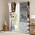 thumbnail image 3 of YST Horse Curtains, Western Horseshoe Blackout Curtains Southwest Cowboys Cowgirls Curtains & Drapes For Kids Teens Adult Bedroom, Rustic Farmhouse Patchwork Window Treatments 42"Wx84"L, 3 of 5
