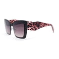 thumbnail image 3 of Womens Contemporary Mod Design Metal Rim Rectangle Cat Eye Sunglasses Black Burgundy Tortoise, 3 of 4