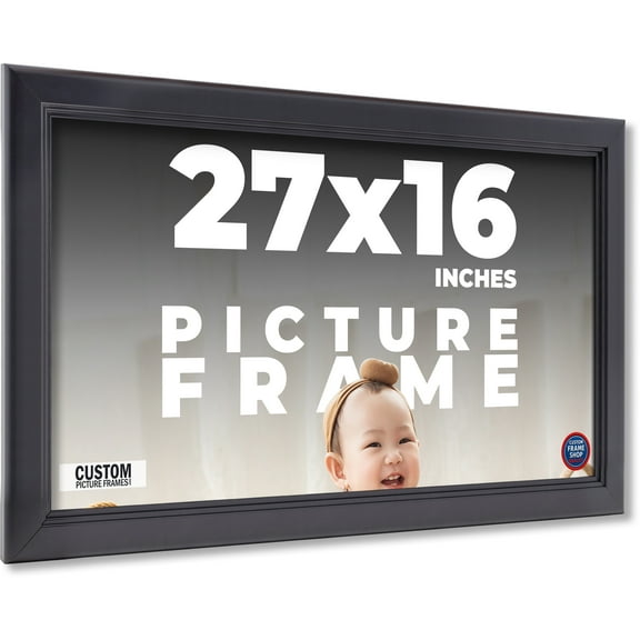 27x16 Frame Black Passaggi Solid Wood Picture Frame Width 1.5 Inches | Interior Depth 0.5 Inches |