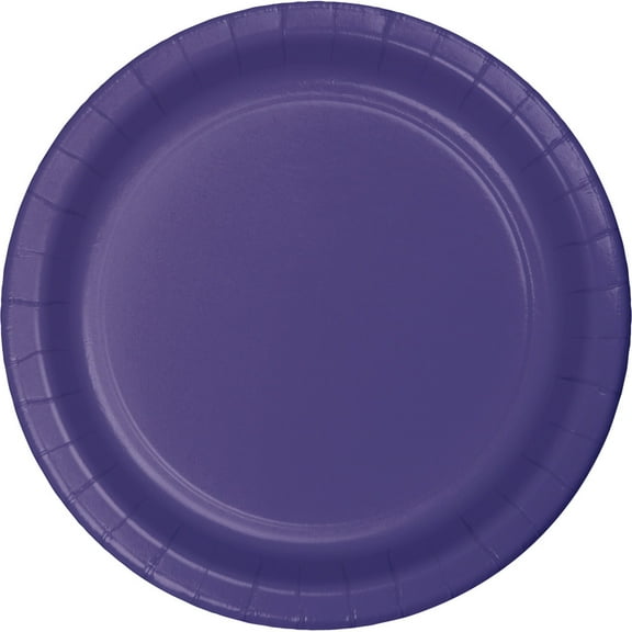 Party Central Disposable Round Luncheon Party Paper Plates - 7" - Purple - Club Pack of 240