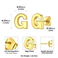 thumbnail image 5 of ChicSilver S925 Sterling Silver A-Z Initial Letter Stud Ear Earrings Gift for Women Name Earrings Golden Alphabet Stud Earrings Jewelry, 5 of 10