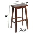 thumbnail image 3 of PJ Wood Classic Saddle-Seat 29In Kitchen Counter Stools, Walnut, Set of 2, 3 of 8