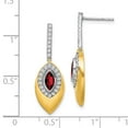 thumbnail image 4 of Auriga 14k Two-tone Gold Garnet and Diamond Dangle Earrings for Women, 4 of 6