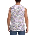 thumbnail image 4 of Haiem Men's Purple Rabbit Print Tank Tops Summer Sleeveless Cut Off Workout T-Shirts Fitness Vest Athletic Undershirts-Medium, 4 of 8