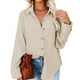 thumbnail image 2 of Camisa Con Botones, Bolsillo En El Pecho, Manga Larga, Blusas De Gran Tamaño, Chaqueta Suelta E Informal Para Uso Diario. ANGGREK Otros, 2 of 6