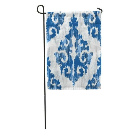 - SIDONKU Accessory Medieval Ikat Indigo Damask Pattern Aged All Antique Bunting Garden Flag Decorative Flag House Banner 12x18 inch