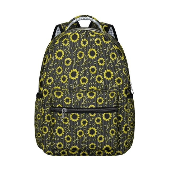 Yellow Sunflower Students Backpack Comfortable, Lightweight School Bag with Rustic Farmhouse and Boho Floral Design