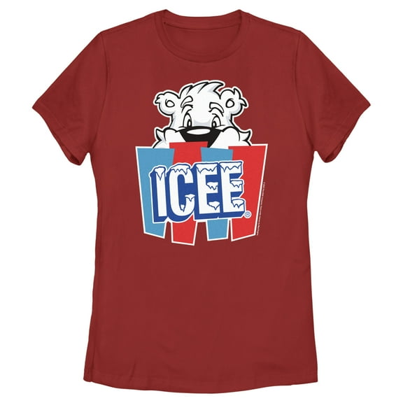 Women's ICEE Peekaboo Bear Logo Graphic Tee Red 2X Large