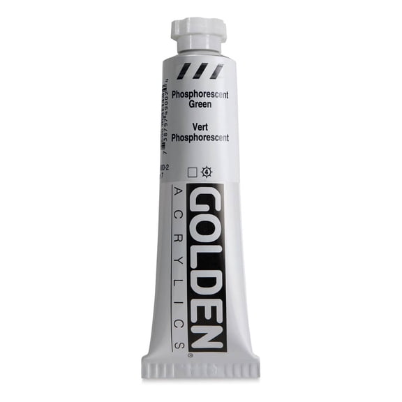 Golden Heavy Body Artist Acrylics - Phosphorescent Green, 2 oz Tube