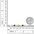 thumbnail image 4 of 925 Silver and 10K Yellow Gold Yellow Citrine and Blue Created Sapphire and White Lab Grown Diamond Bracelet for Women (2.01 Cttw, Gemstone November Birthstone, Oval, Wheat Chain, 7.5 inches), 4 of 5