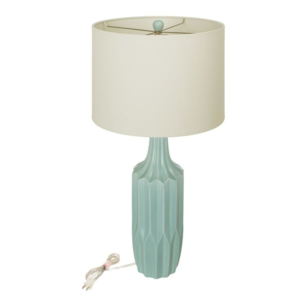 29.50" Mint Green and White Ceramic Matte Table Lamp