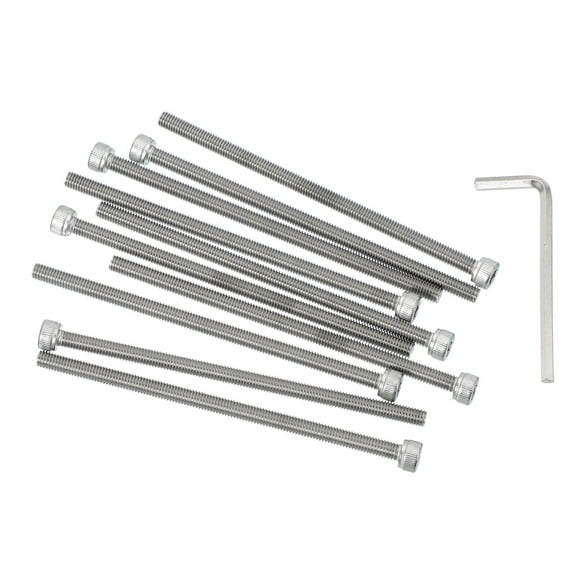 Uxcell 10 Pcs M5 x 100mm Hex Socket Head Cap Screws Bolts, 304 Stainless Steel Screws with Wrench