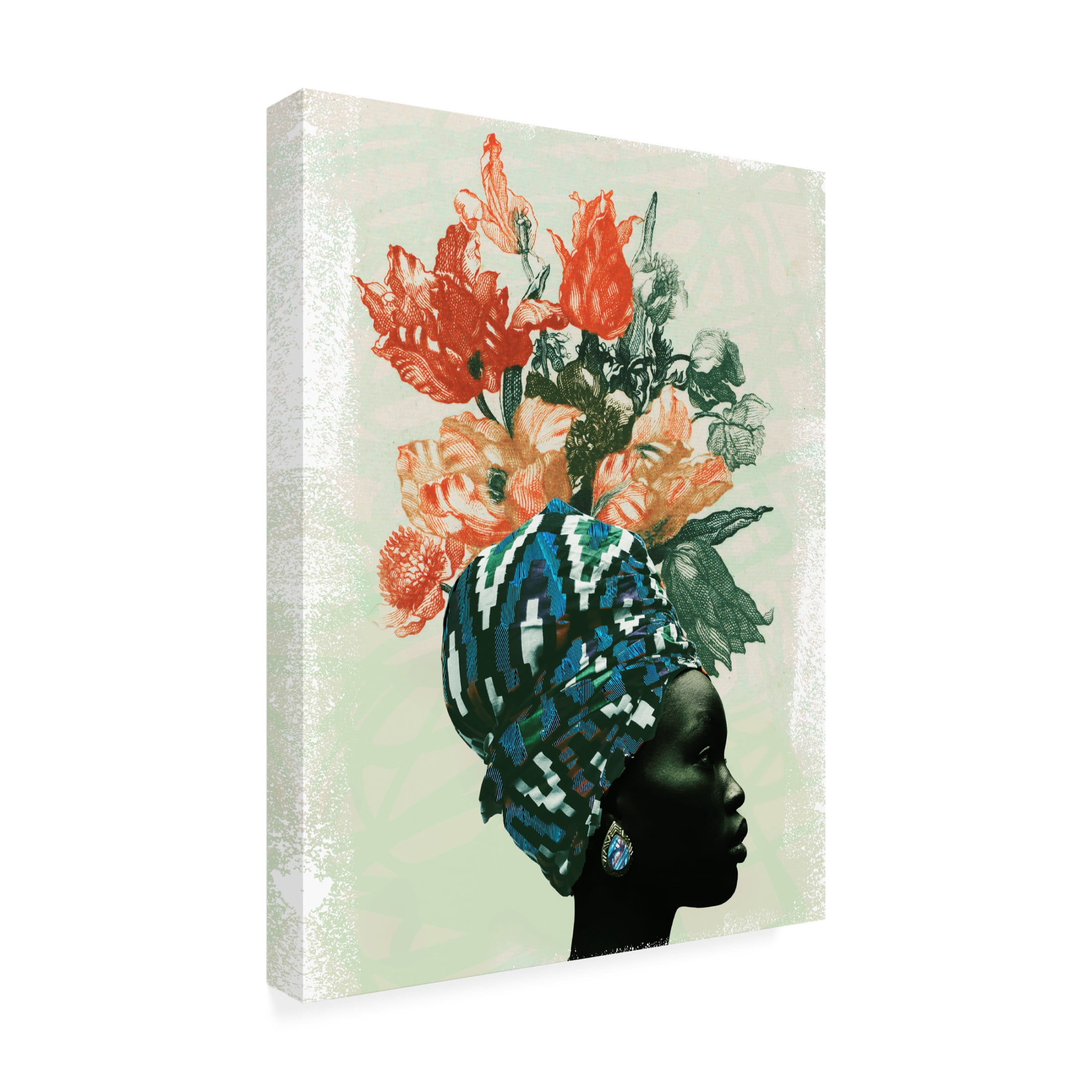 Canvas Wall Art - NUMA Art 'Black and Bloom 3' Wall Art for Living Room, Bedroom, or Office Décor by Trademark Fine Art - 14 x 19 Inches