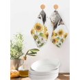 thumbnail image 2 of Modern Elephants Kitchen Dish Towels for Drying Dishes Set of 2, Spring Summer Watercolor Sunflowers Daisy Waffle Weave Microfiber Hand Tea Bathroom Towels Quick Dry & Absorbent Towel 12x12, 2 of 7
