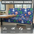 thumbnail image 4 of XYZCANDO Blue Christmas Santa Waterproof RV Dinette Cushion Covers Stretch Camper Cushion Slipcovers Anti-Slip Washable Seat Covers for Travel Trailer 1 Backrest Cover & 1 Bench Cover, 4 of 7