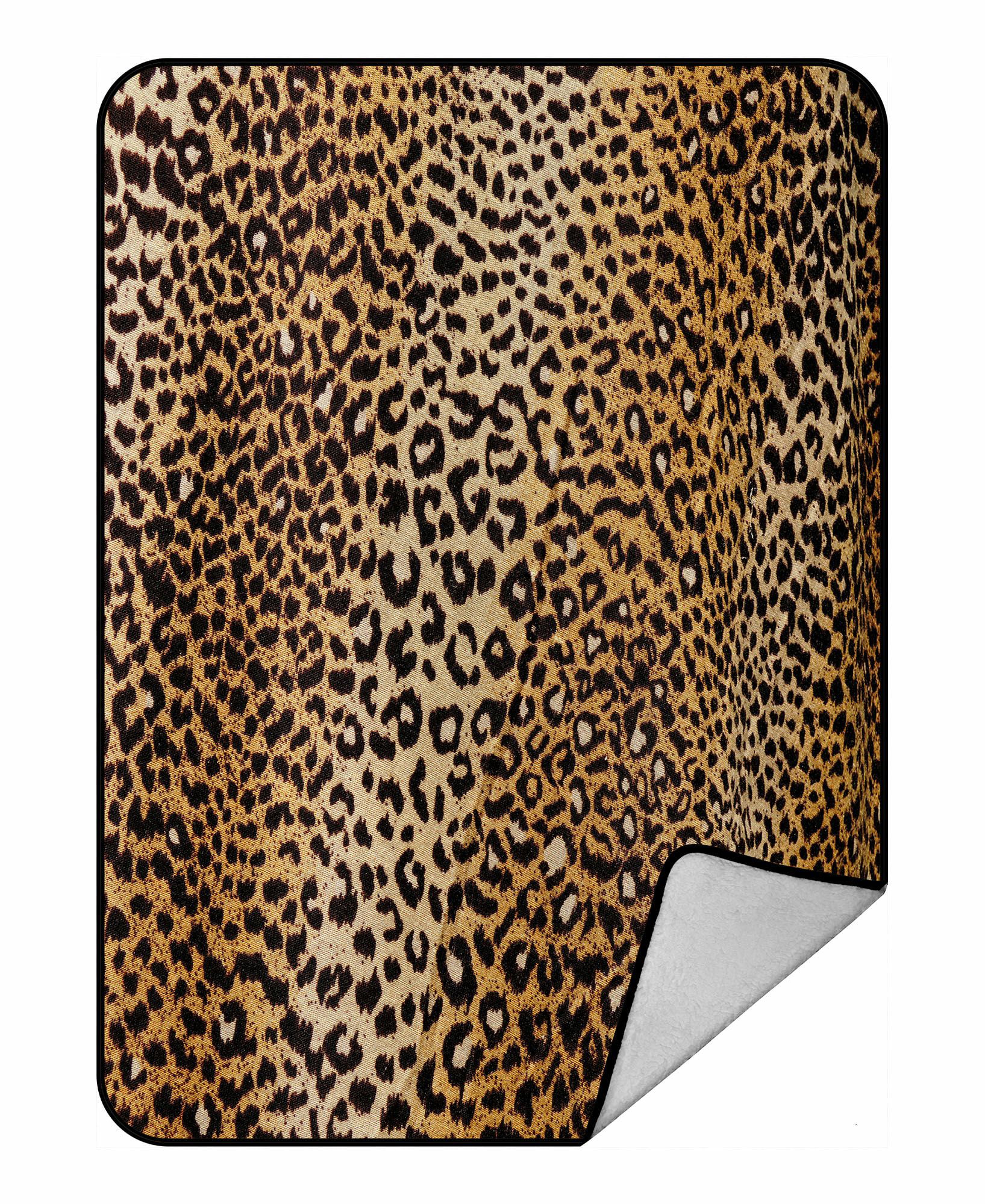 ABPHQTO Leopard Fleece Blanket Fleece Back Throw Blanket 58x80 Inch ...