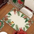 thumbnail image 6 of Christmas Placemats, Linen Holiday Table Mats, Festive Christmas Style, Heat Resistant Dining Place Mats, Washable Cloth Placemats for Kitchen Table, Home and Kitchen, 40x30cm, 6 of 7