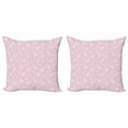 thumbnail image 1 of Ambesonne Butterfly Throw Pillow Cover 2 Pack, Soft Pink Floral, 24", Pale Pink White, 1 of 2