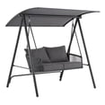thumbnail image 2 of Mainstays Lawson Ridge 2-Seat Steel Outdoor Freestanding Porch Swing with Canopy and Cushions, Black, 2 of 8