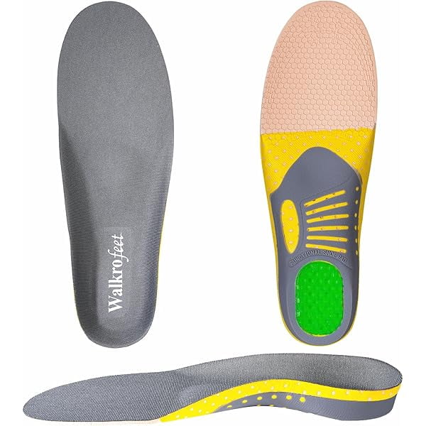 AoVoTo High Arch Support Orthotics Over-Pronation Metatarsal Pad Inserts Plantar Fasciitis Flat Feet Insoles Deep Heel Cup Relieve Foot's Pain with Gel Heel Cushion(Men3-6.5/Women5-8.5, Gray)